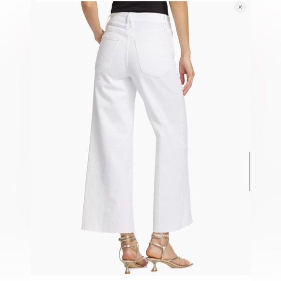 Good American Good Waist Palazzo Crop Jeans Size 4/27 In White - Picture 2 of 13